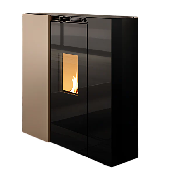 Stufa a pellet tiffany idro 21 kw colore caffellatte