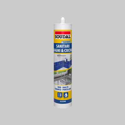 Silicone acetico sanitari soudal 300 ml - bianco