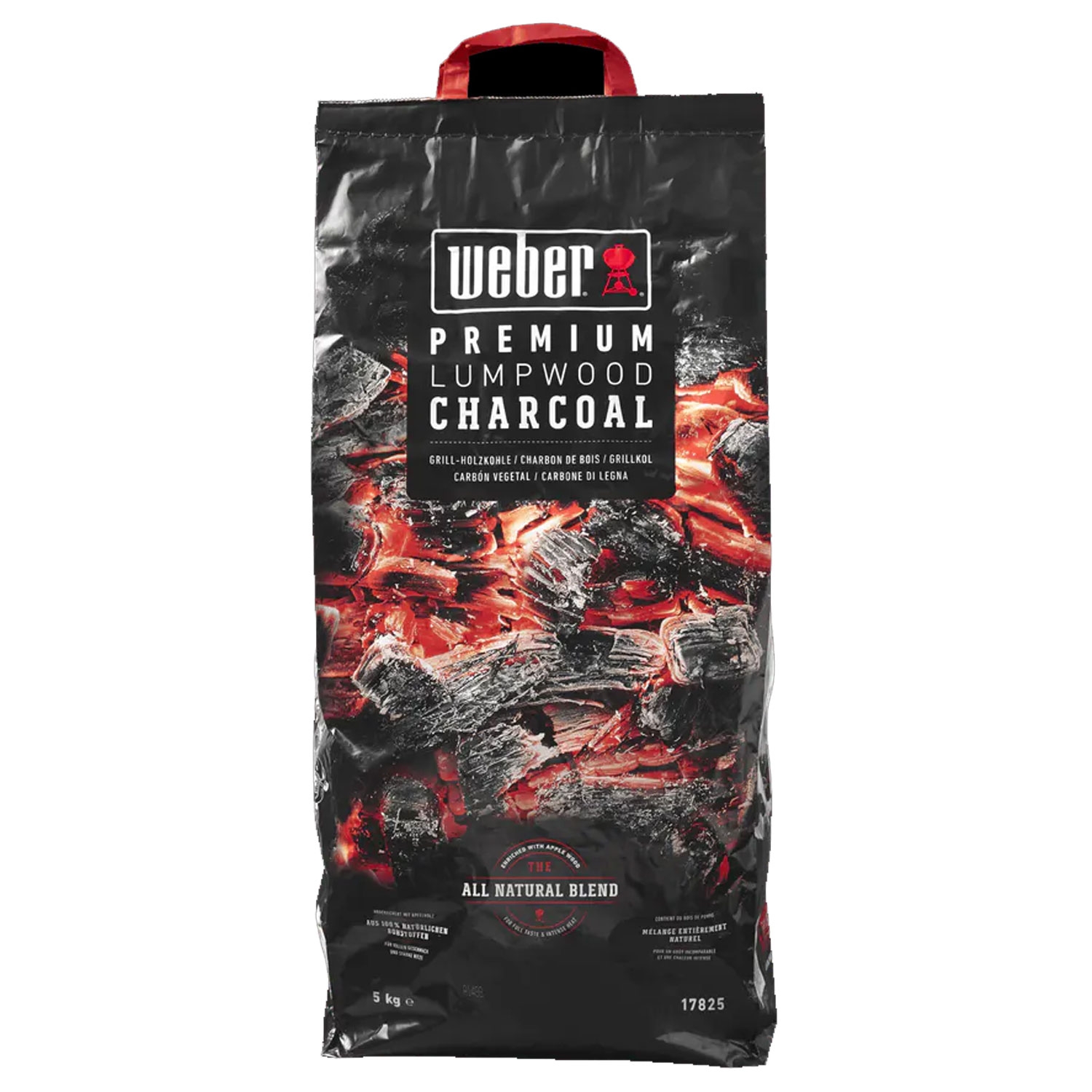 Bricchetti di carbone weber premium lumpwood charcoal da 5kg per barbecue con legno di faggio, carpino, betulla e quercia