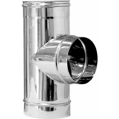 Tee acciaio ridotta 90&deg; per canne fumarie diam. 180 x 80