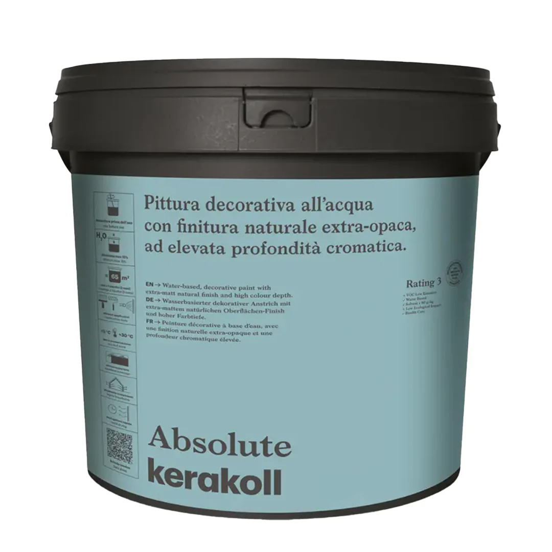 Pittura decorativa all&rsquo;acqua finitura extra-opaca absolute bianco 0,75 lt