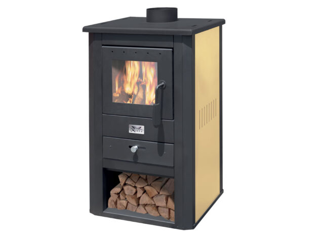 Stufa a legna pallade 13 kw nero/avorio