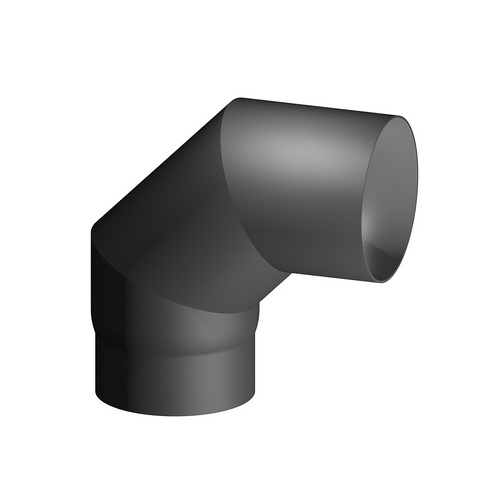 Curva acciaio al carbonio smaltato 90&deg; mf  per stufe a legna diam. 120
