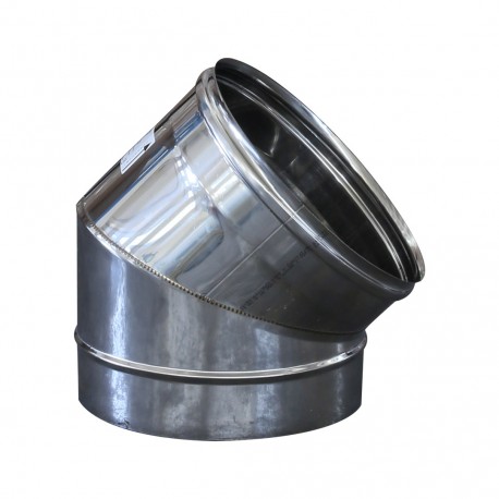 Curva per canna fumaria 45&deg; &Oslash; 80 mm  sp 0,5 mm  acciaio inox 304