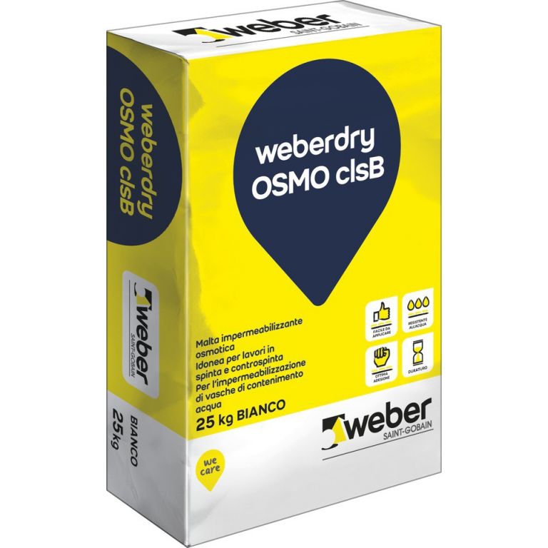 Weberdry osmo clsb malta impermeabilizzante bianco sacco kg 25