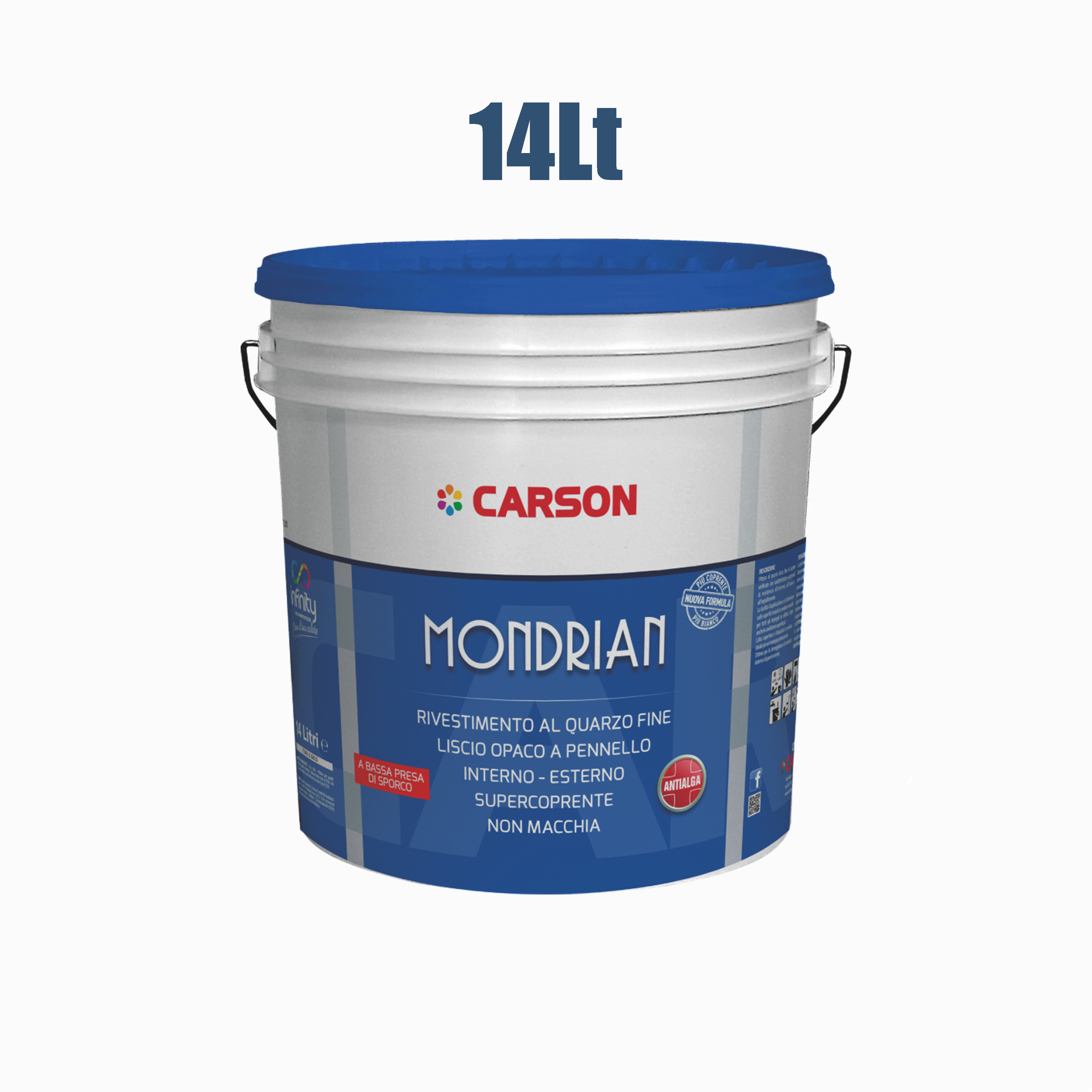 Mondrian bianco lt. 14 rivestimento al quarzo liscio per interni ed esterni