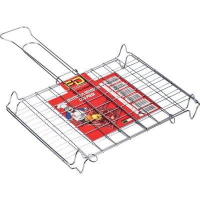 Graticola barbecue a barre doppia fd acciaio cromato cm 35x25 conf. da 2pz