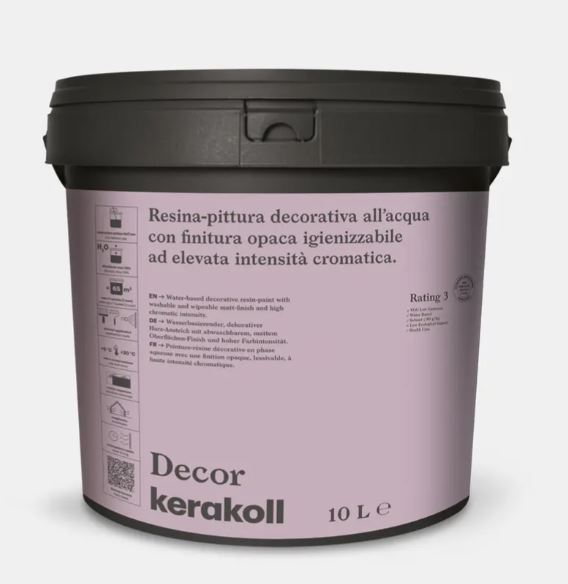 Resina pittura decorativa all&rsquo;acqua con finitura opaca decor bianco 4 lt