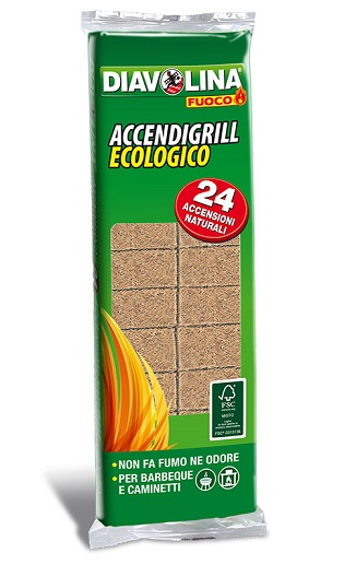 Accendigrill ecologico diavolina 24 cubi conf. da 24 pz