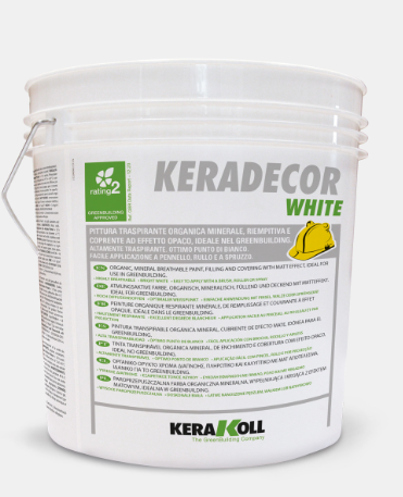 Keradecor white 4 lt pittura traspirante effetto opaco di colore bianco
