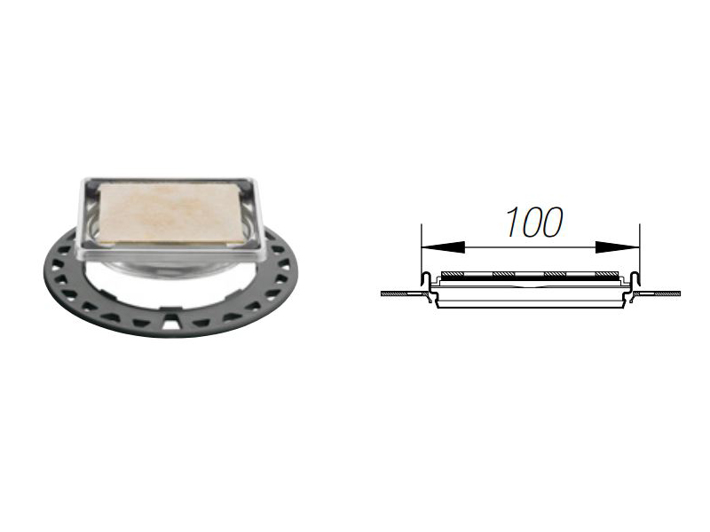 Kerdi Drain Set Griglia Design 4 Riv.A Scomp.10X10