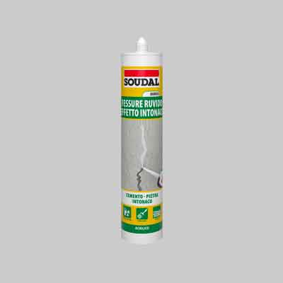 Silicone acrilico effetto intonaco soudal 300 ml - bianco ruvido