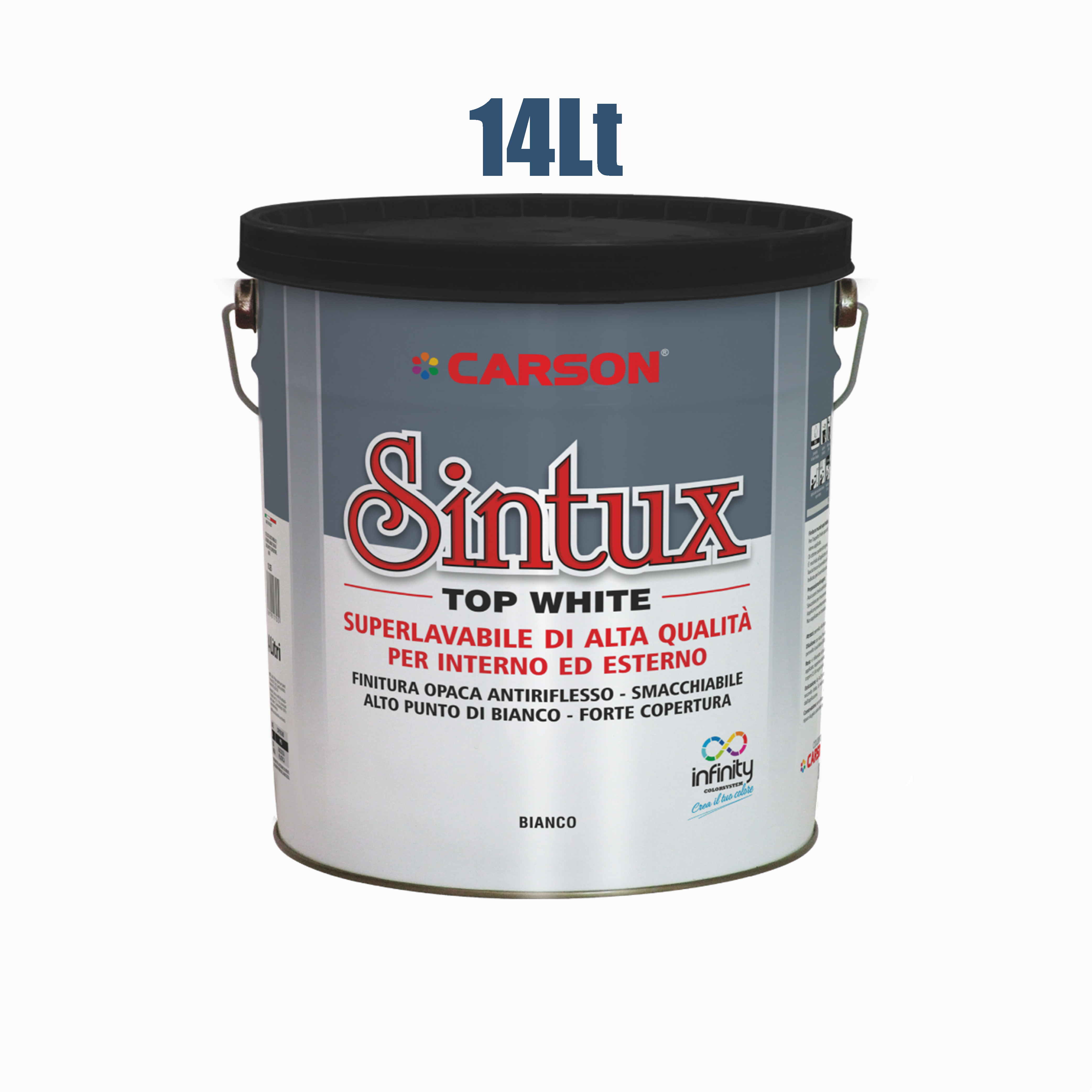 Syntux top white 14l &ndash; vernice opaca super lavabile bianco da interni e esterni